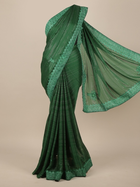 

Pothys Green Woven Design Beads and Stones Saree