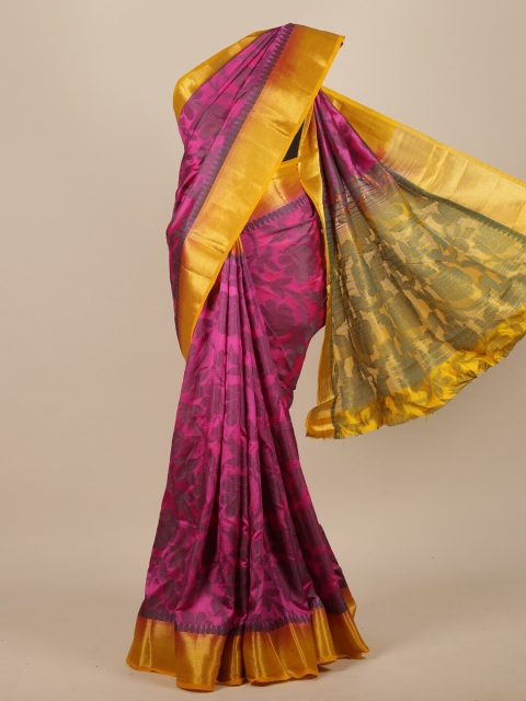 

Pothys Pink Woven Design Jute Silk Saree