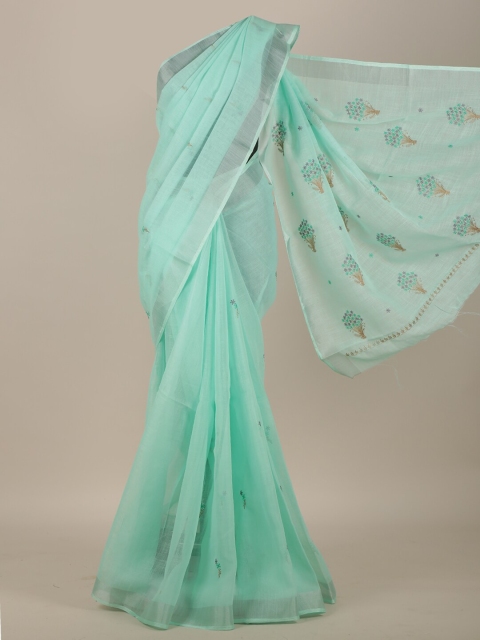 

Pothys Sea Green Floral Saree