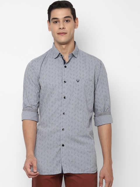 

Allen Solly Men Grey Slim Fit Checked Casual Shirt