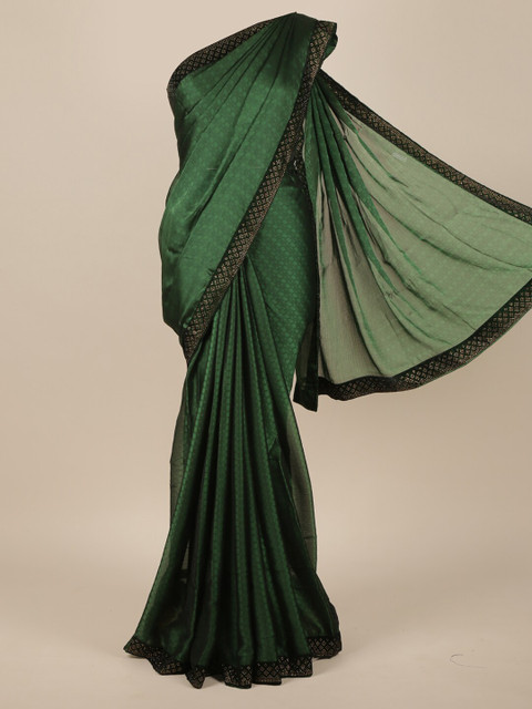 

Pothys Green & Black Beads and Stones Poly Chiffon Saree