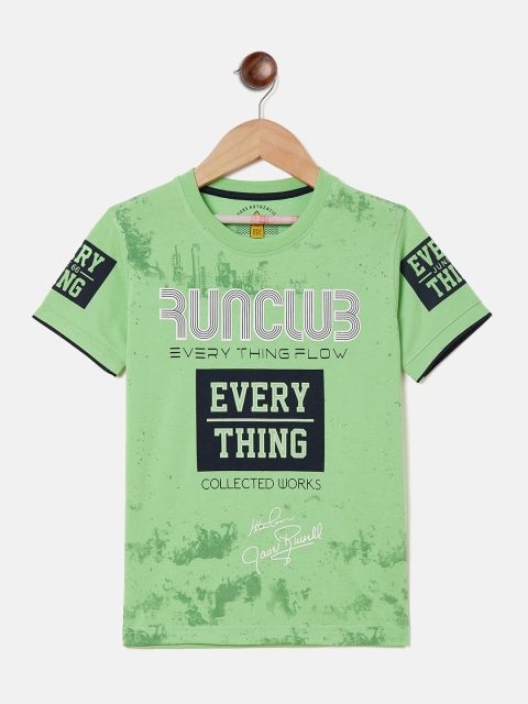

Duke Boys Green Cotton Typography Printed Round Neck T shirt