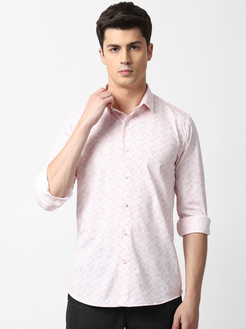 

Louis Philippe Sport Men Pink Slim Fit Printed Casual Shirt