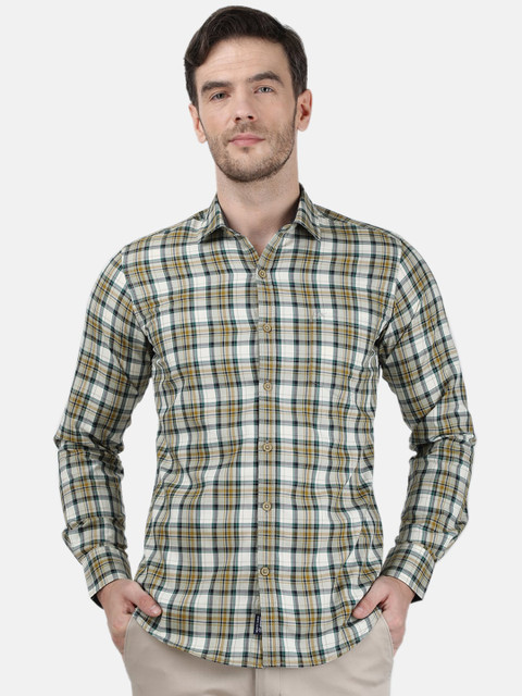 

Monte Carlo Men Brown Checked Casual Shirt