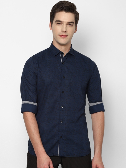 

Allen Solly Men Navy Blue Slim Fit Printed Casual Shirt