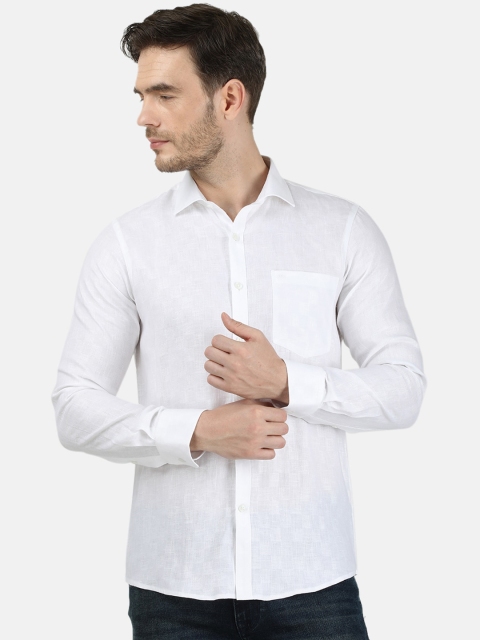 

Monte Carlo Men White Linen Casual Shirt
