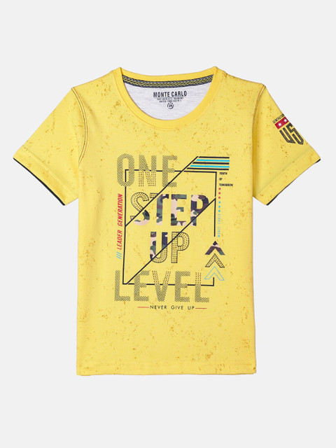 

Monte Carlo Boys Yellow Printed T-shirt