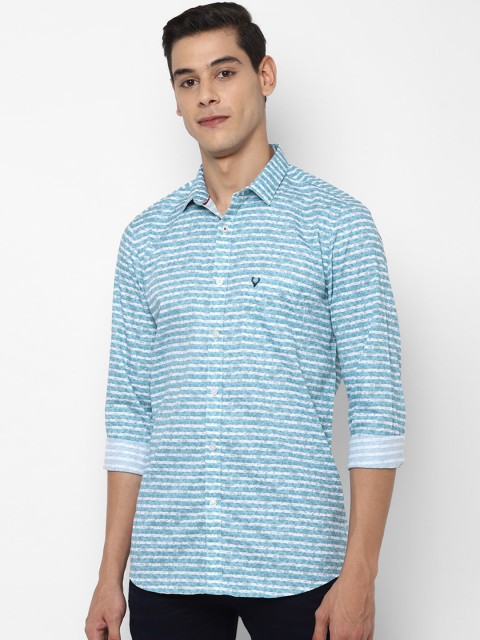 

Allen Solly Men Blue & White Slim Fit Horizontal Stripes Striped Casual Shirt