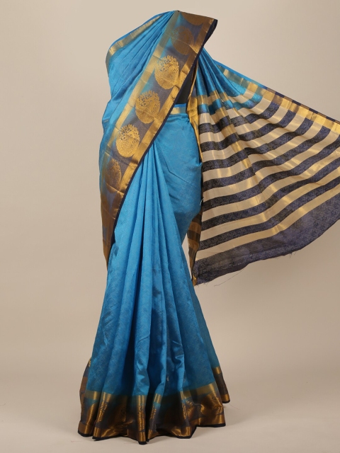 

Pothys Blue Zari Jute Silk Saree