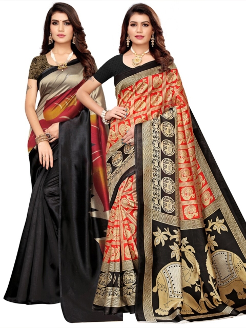 

KALINI Pack of 2 Art Silk Saree, Multi
