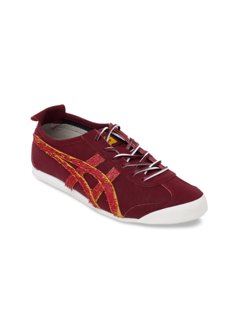 

Onitsuka Tiger Women Red Woven Design Sneakers Mexico 66