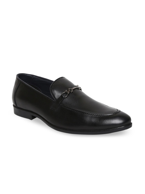 

Teakwood Leathers Men Black Genuine Leather Formal Slip-Ons