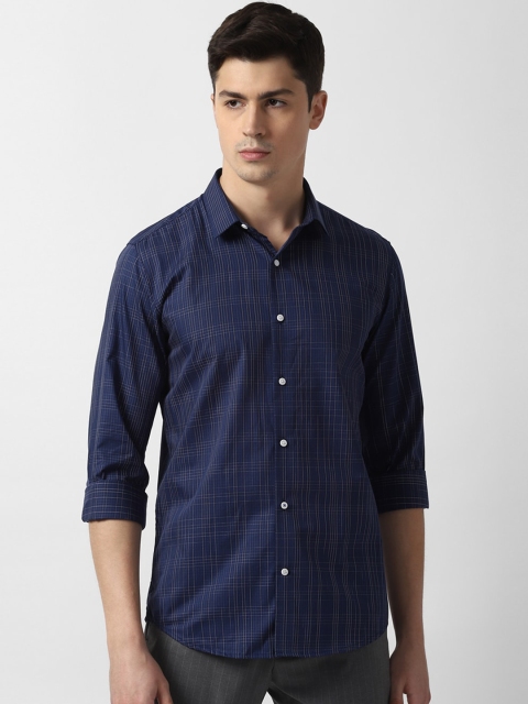 

Louis Philippe Sport Men Navy Blue Slim Fit Checked Cotton Casual Shirt