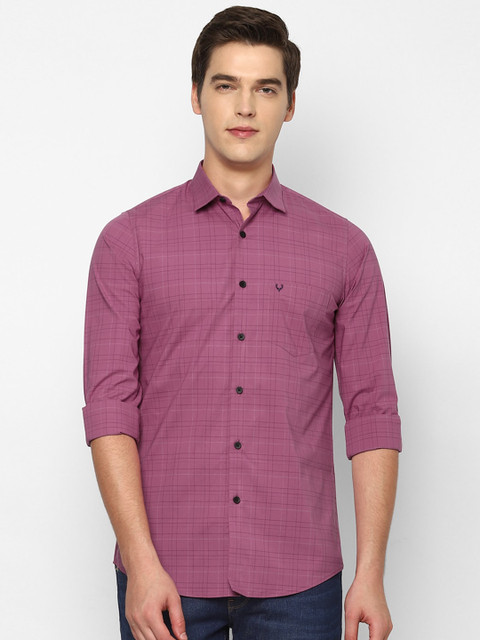 

Allen Solly Men Pink Slim Fit Checked Casual Shirt
