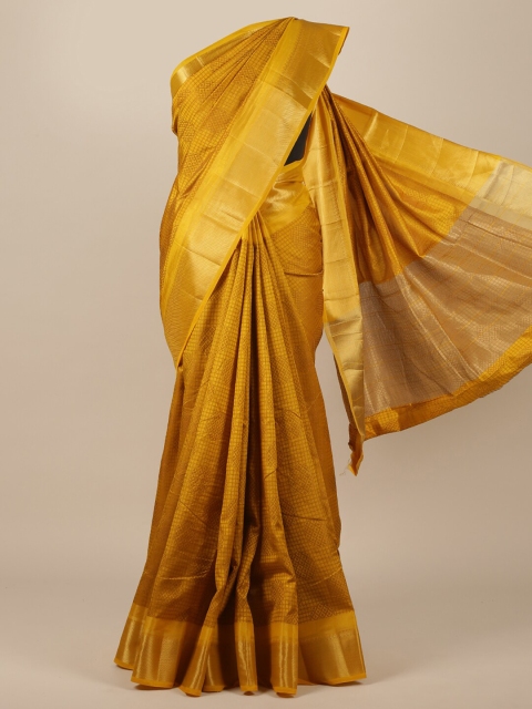

Pothys Mustard Yellow Jute Silk Saree
