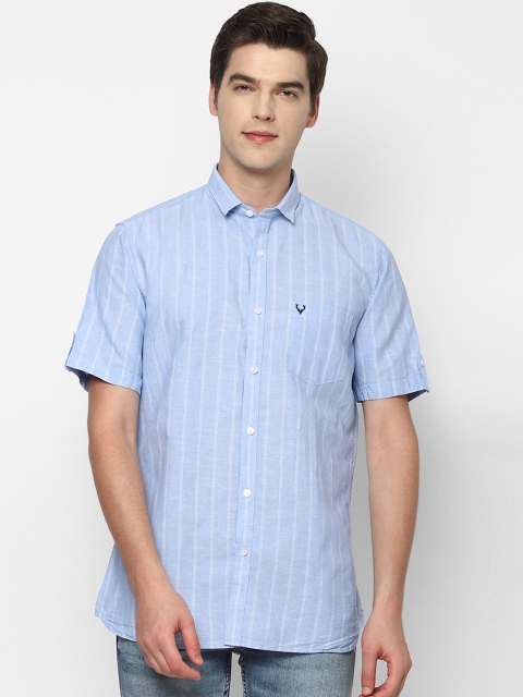 

Allen Solly Men Blue Slim Fit Multi Stripes Striped Casual Shirt