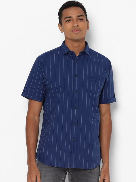 

Allen Solly Men Blue Slim Fit Multi Stripes Striped Casual Shirt