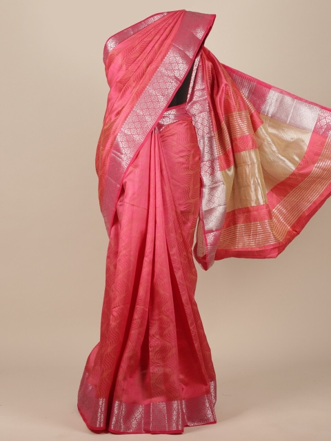 

Pothys Pink Ethnic Motifs Jute Silk Saree