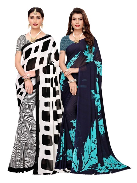 

KALINI Pack of 2 Printed Poly Georgette Saree, Multi