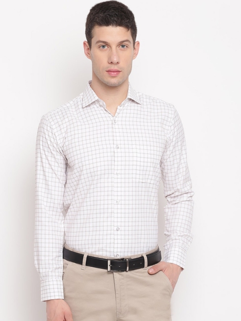 

Richlook Men White Grid Checks Checked Formal Shirt