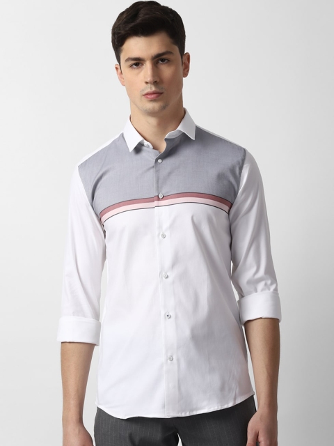 

Louis Philippe Sport Men White Slim Fit Colourblocked Casual Shirt