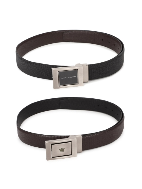 

Louis Philippe Men Black Textured Leather Reversible Formal Belt