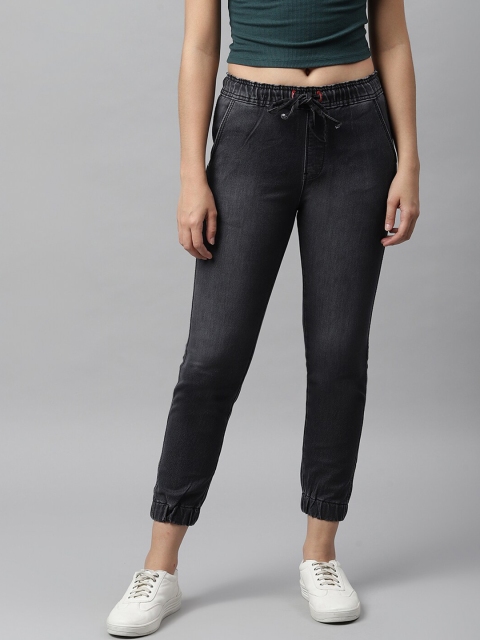 

Code 61 Women Black Jogger Light Fade Stretchable Jeans
