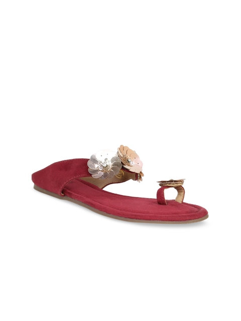 

Inc 5 Women Maroon Embellished One Toe Flats