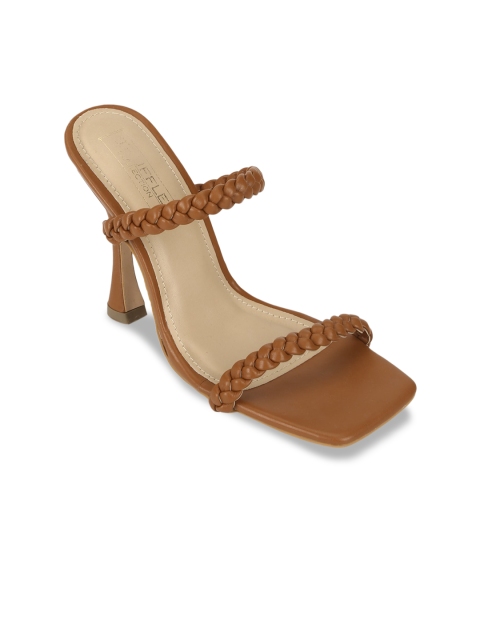 

Truffle Collection Tan Textured PU Block Sandals