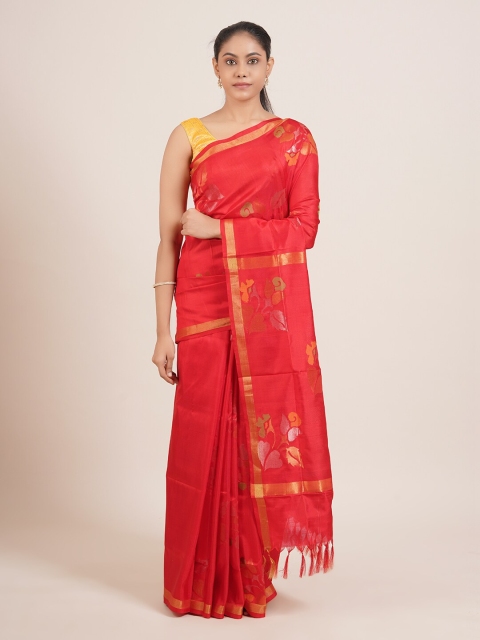 

Pothys Red Woven Design Zari Pure Silk Uppada Saree