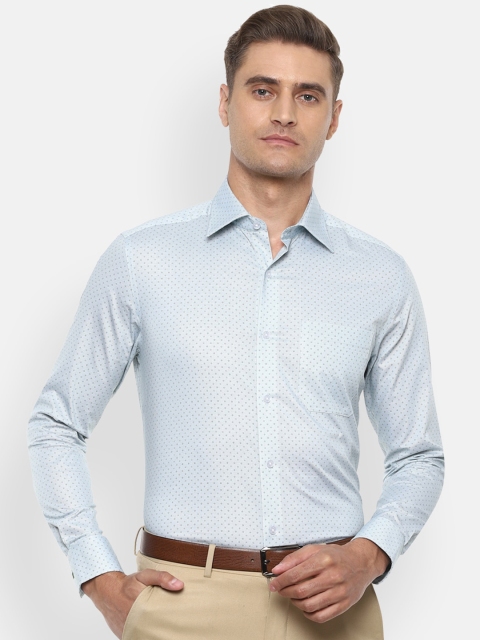

Louis Philippe Men Blue 100% Cotton Printed Formal Shirt