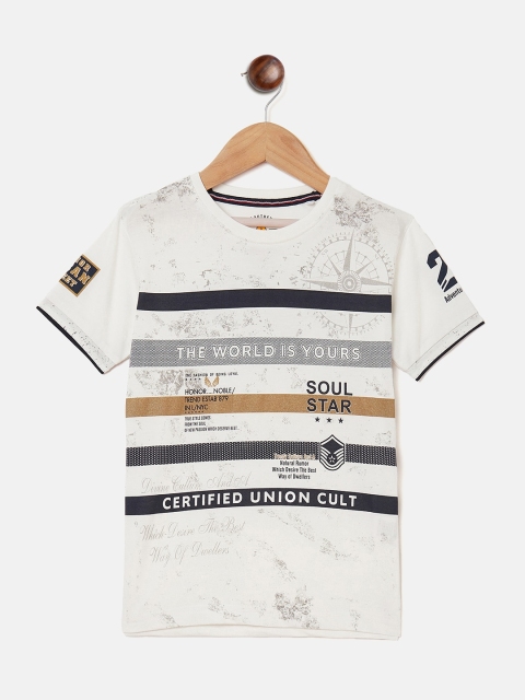 

Duke Boys Off-White Striped & Typography Printed T-shirt