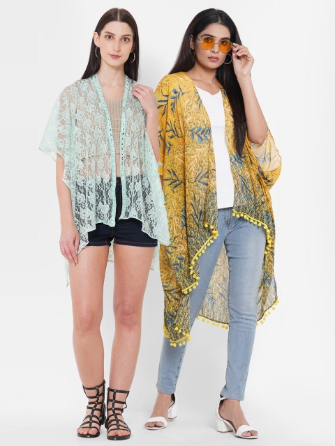 

Get Wrapped Women Pack of 2 Kimono Shrug, Mustard