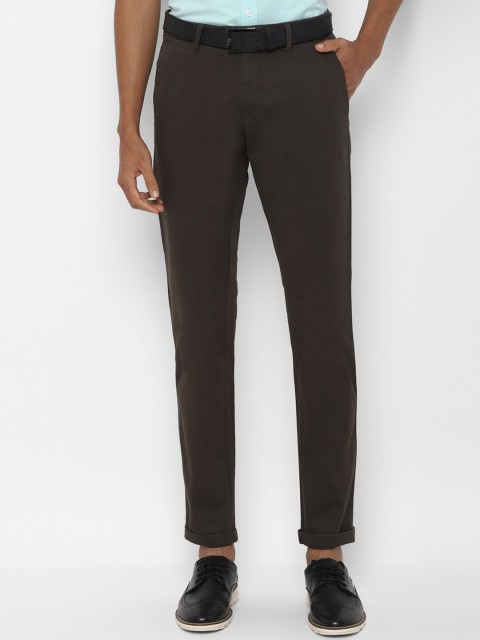 

Allen Solly Men Brown Solid Mid Rise Regular Slim Fit Trousers