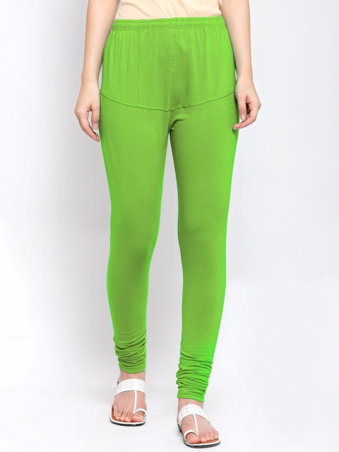 

Klotthe Women Flouroscent Green Solid Cotton Legging, Fluorescent green