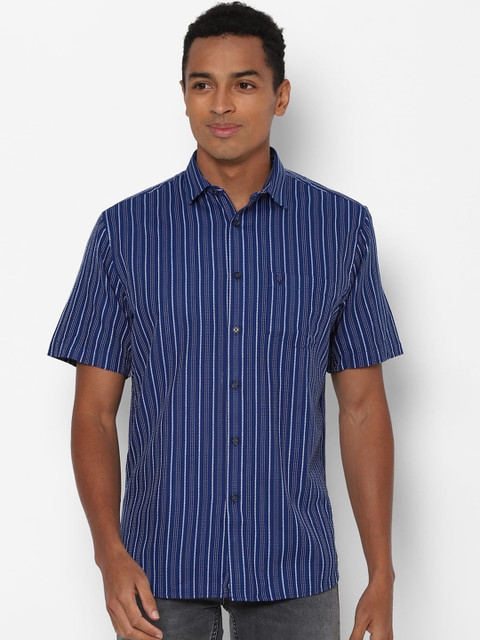 

Allen Solly Men Blue Slim Fit Striped Casual Shirt