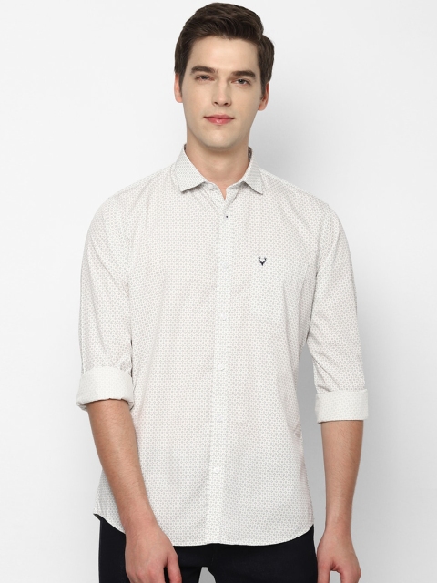 

Allen Solly Men Cream Slim Fit Printed Casual Shirt
