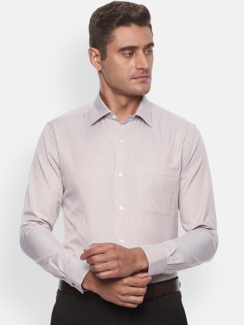 

Louis Philippe Men Brown Striped Formal Shirt