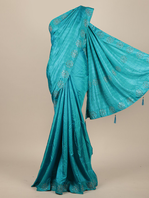 

Pothys Blue Jute Silk Saree