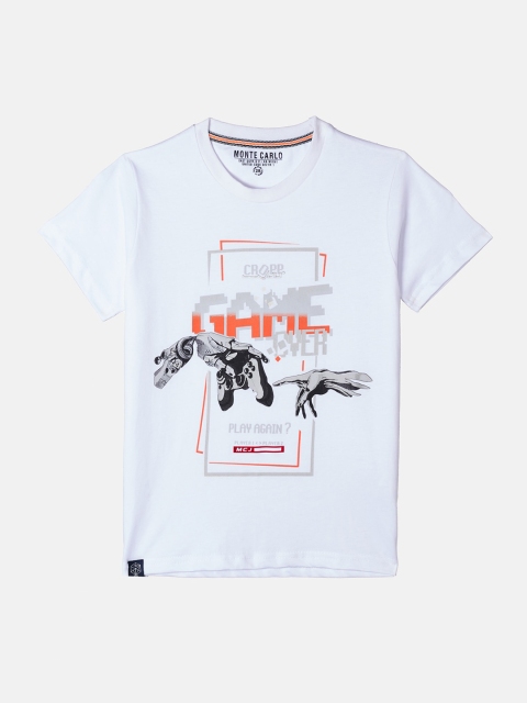 

Monte Carlo Boys White Printed T-shirt