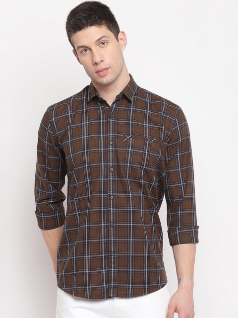 

Richlook Men Brown Slim Fit Checked Casual Shirt