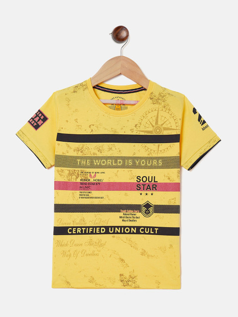

Duke Boys Yellow & Black Typography Printed T-shirt