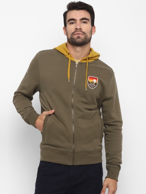 

Royal Enfield Men Olive Hooded Sweatshirt