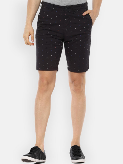 

Van Heusen Sport Men Black Printed Mid-Rise Regular Shorts