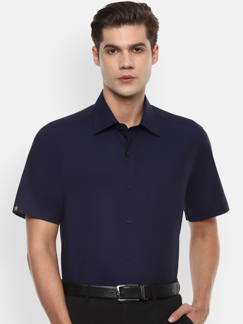 

Louis Philippe Men Navy Blue Cotton Shirt