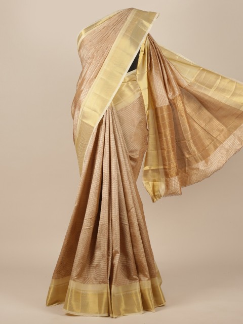 

Pothys Cream Zari Jute Silk Saree
