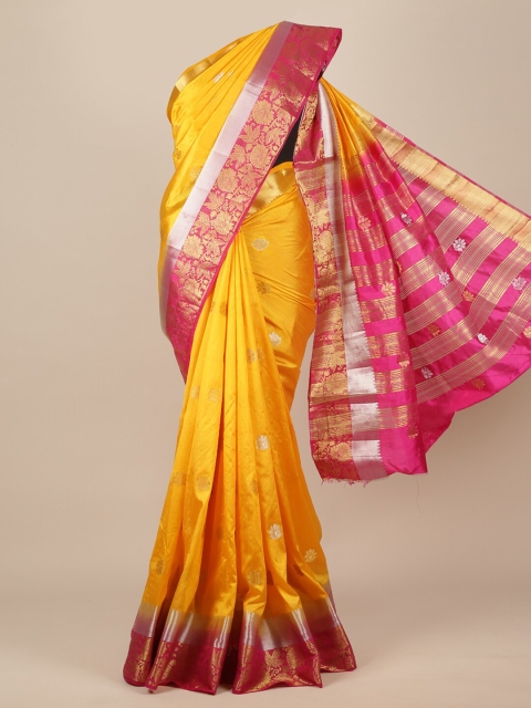 

Pothys Yellow Woven Design Jute Silk Saree