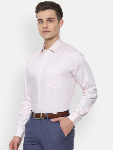 

Louis Philippe Men Peach-Coloured Slim-Fit Pure Cotton Formal Shirt