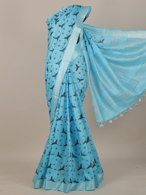 Pothys Blue Floral Saree