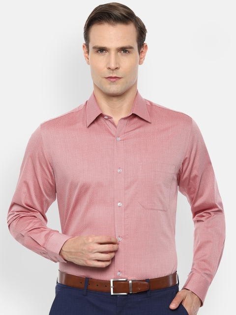

Louis Philippe Men Red Micro Ditsy Print Pure Cotton Slim Fit Formal Shirt